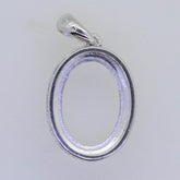 Sterling Silver Semi Mount Pendant Setting Oval OV 14x10mm Halo Topaz P753 - Syzjewelry